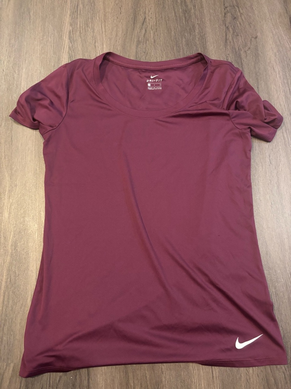 Nike Women's Short Sleeve Dri-FIT Tee in Burgundy Plum